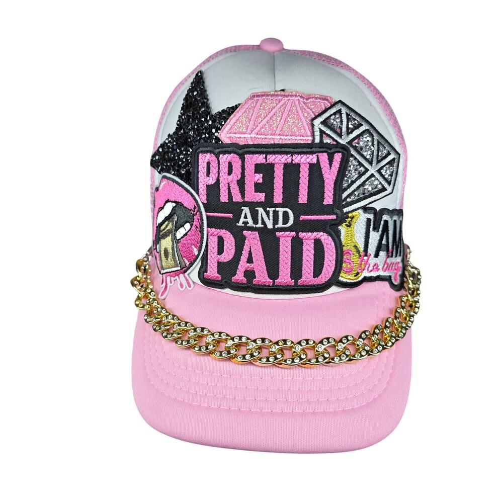 ⭐️Pretty and Paid I Am the Bag Soft Pink Trucker Hat